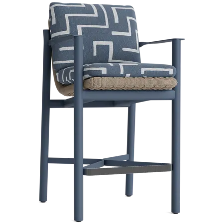 Modern Cushioned Woven Barstool