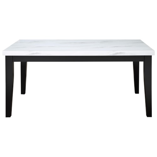 Transitional Dining Table with Faux Marble Table Top