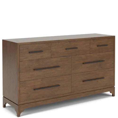 Transitional 7-Drawer Dresser with Felt Lined Drawers