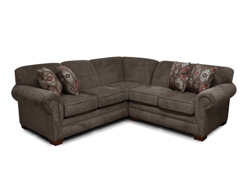 Casual Sectional Sofa with Accent Pillows