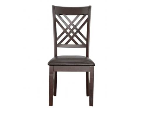 Transitional Upholstered Side Chair with X Back Motif