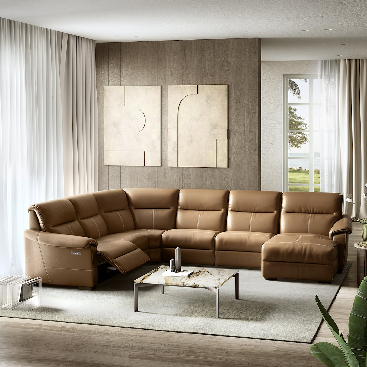 Natuzzi Editions Potenza Potenza L-Shaped Sectional with Right Chaise