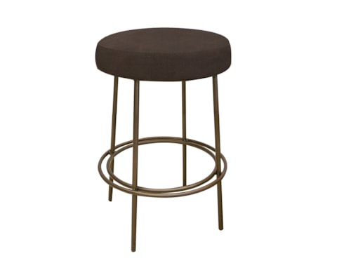 Transitional 24" Upholstered Barstool with Iron Base