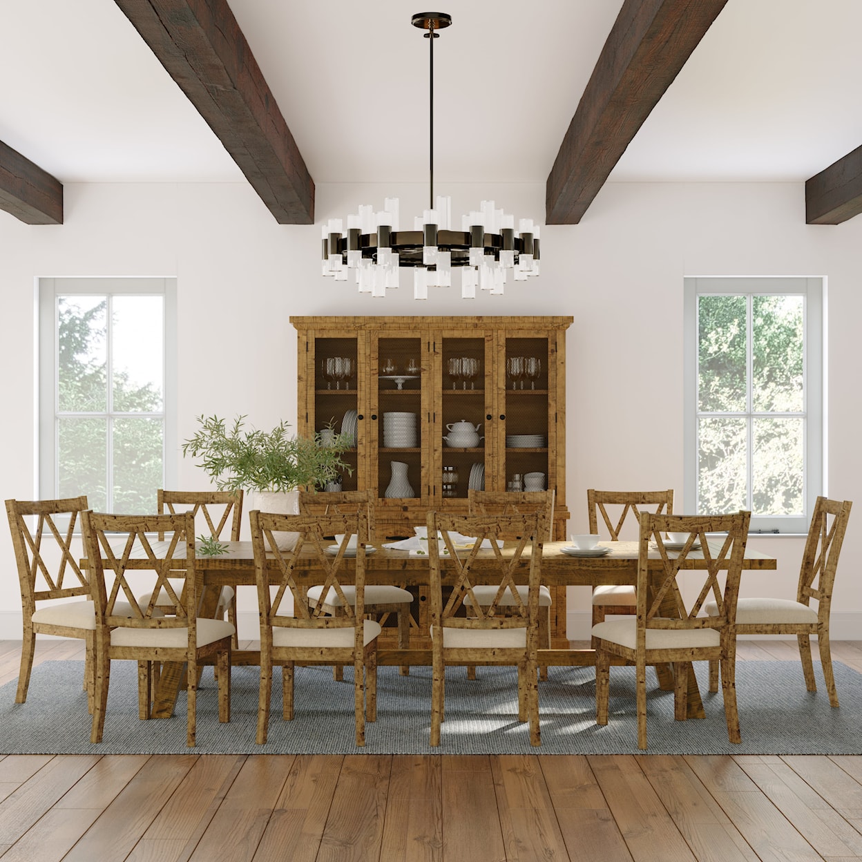 Jofran Telluride Trestle Ext. Dining Table