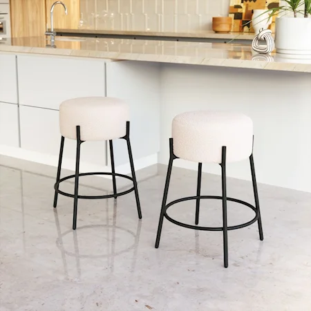 Contemporary Upholstered Counter Stool