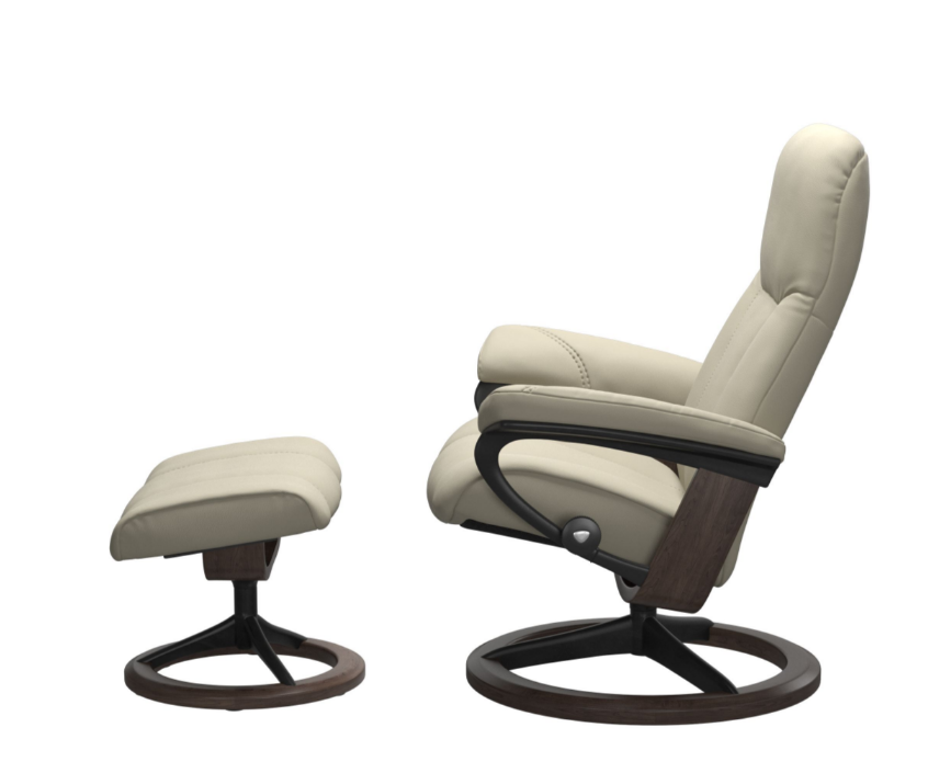Stressless by Ekornes Consul Small Reclining Chair and Ottoman