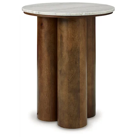 Accent Table with Marble Top