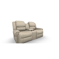 Casual Reclining Space Saver Console Loveseat
