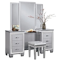 Glam Vanity Dresser with Mirror Accents