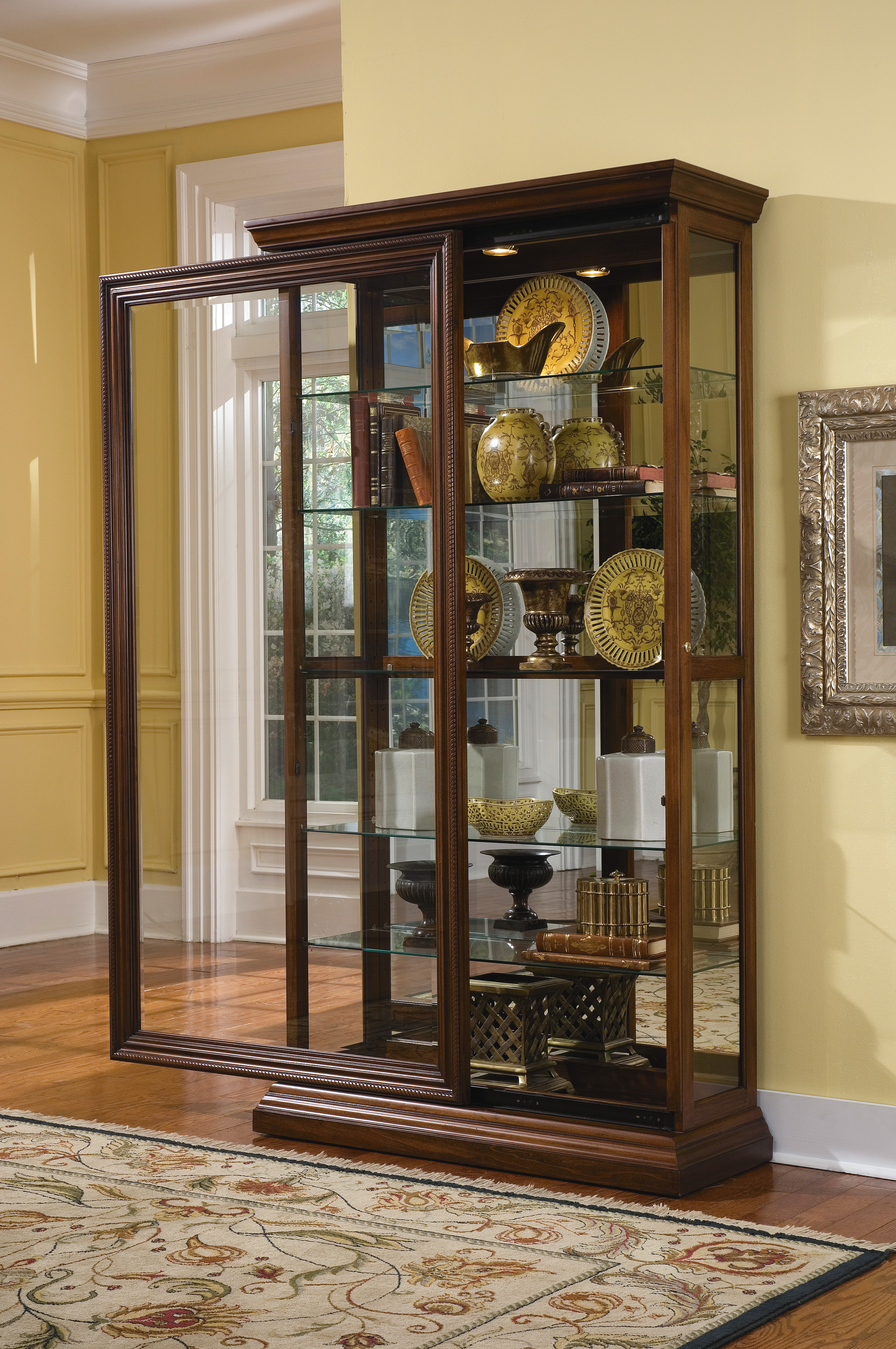 Pulaski Furniture Curios 21015 Traditional Two-Way Sliding Door Curio ...