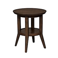 Contemporary Round End Table with Shelf