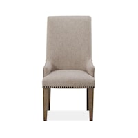 Relaxed Vintage Upholstered Host Side Chair with Nailhead Trim