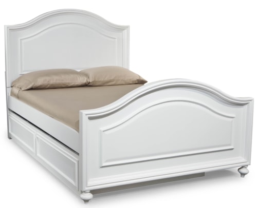 Full Size Arched Panel Bed with Trundle Drawer