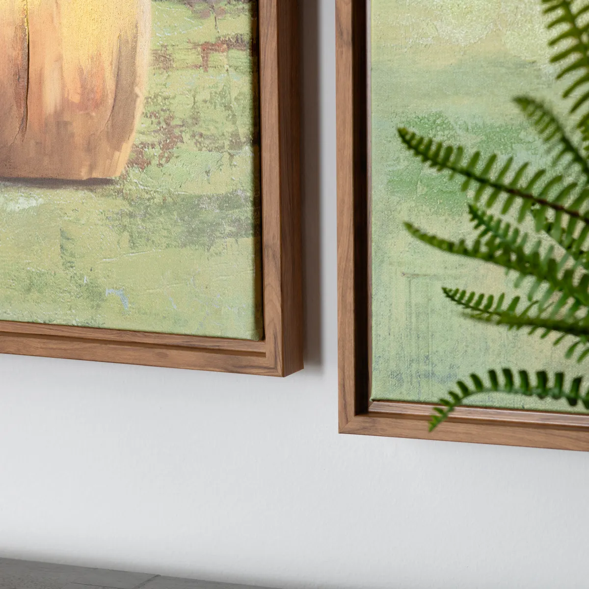 Hay Rolls Framed Canvas Paintings - Set of 2