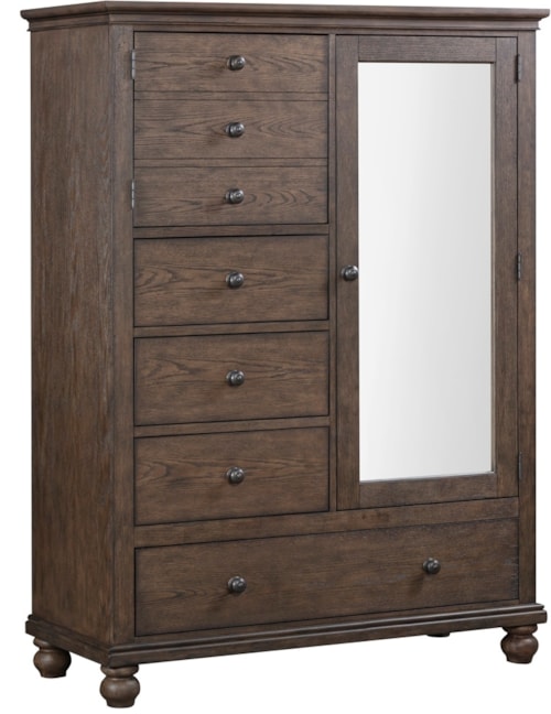 Traditional 4-Drawer Chiffarobe with Adjustable Shelves