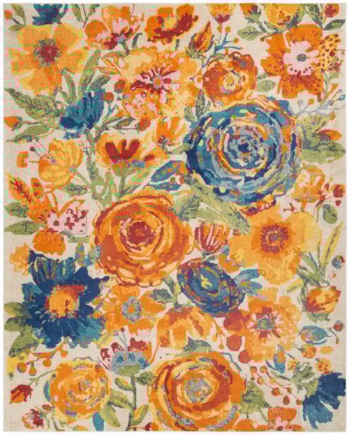 9' x 12' Ivory Multicolor Rectangle Rug