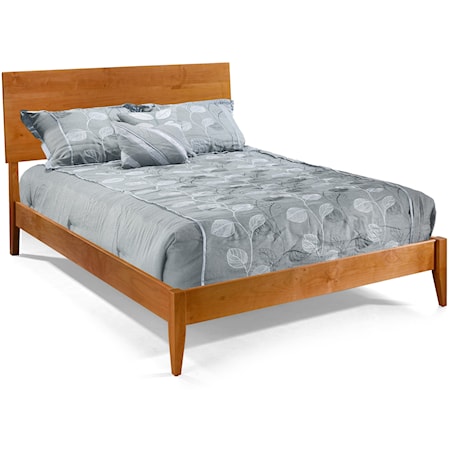 Full Modern Platform Solid Wood Bed