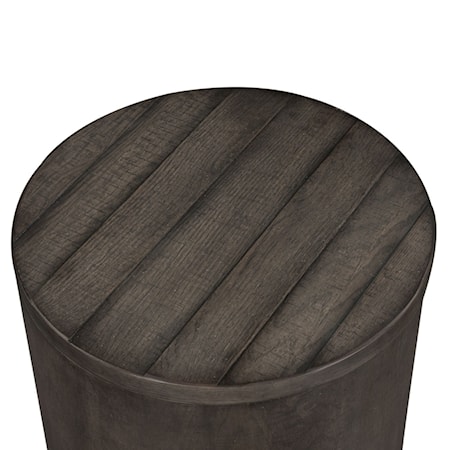 Round Drum End Table