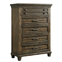 Traditional 5-Drawer Chest with Hidden Drawer