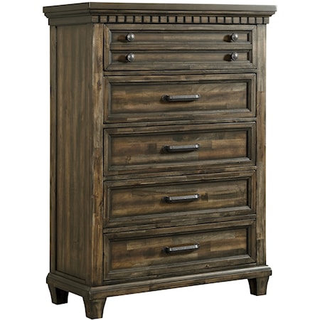 Traditional 5-Drawer Chest with Dental Molding
