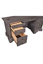 Aspenhome Sinclair Traditional Executive Desk with Power Outlets