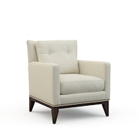 Transitional Lounge Chair with Tapered Wood Legs