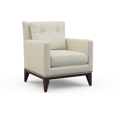 Transitional Lounge Chair with Tapered Wood Legs