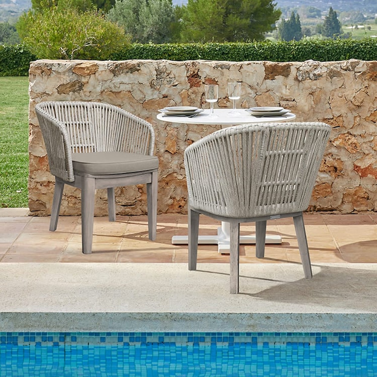 Armen Living Haiti Set of 2 Outdoor Dining Chairs