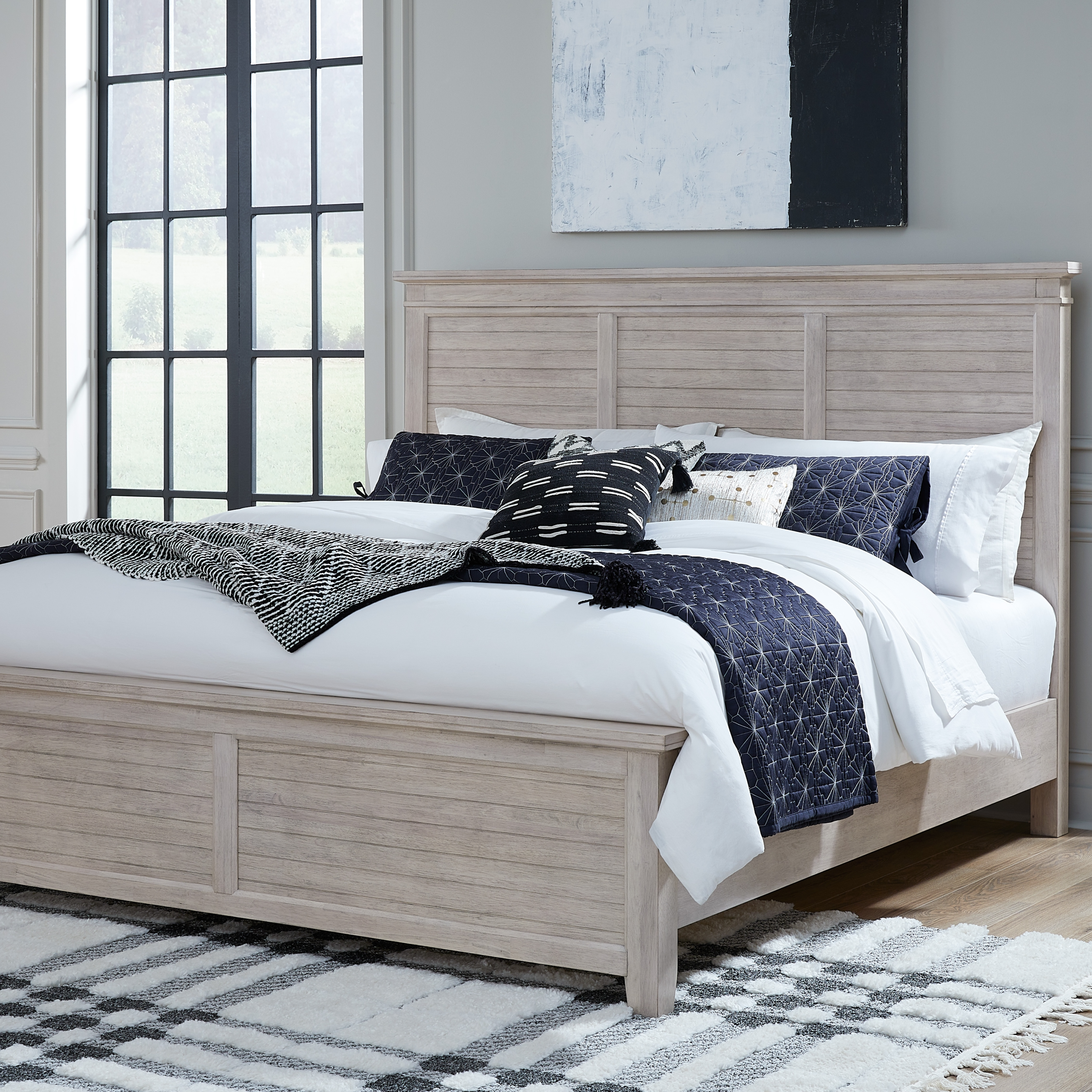 Rustic King Panel Bed