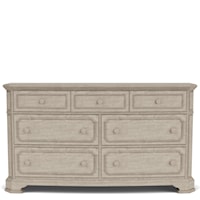 Transitional 7-Drawer Dresser with Decorative Overlay Molding