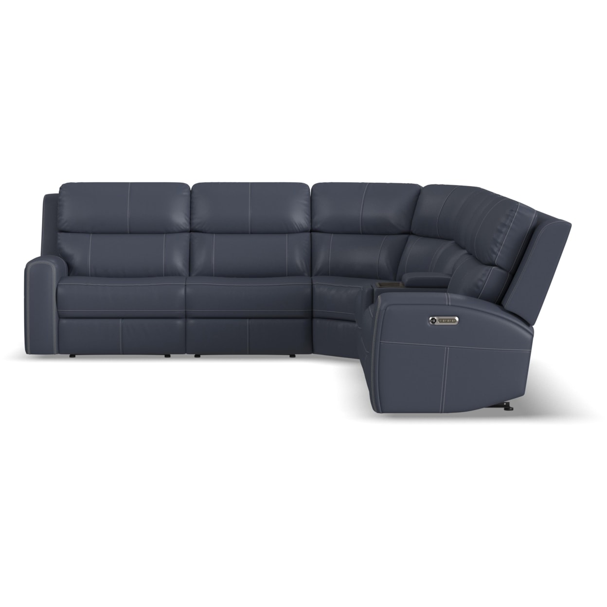 Flexsteel Linden 6PC-PKG-1043 Modern L-Shaped Sectional with Console ...