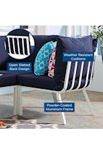 Modway Riverside Riverside Coastal 5-Piece Outdoor Patio Aluminum Set - Gray/Charcoal