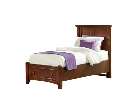 Transitional Twin Mansion Bed with Storage Footboard