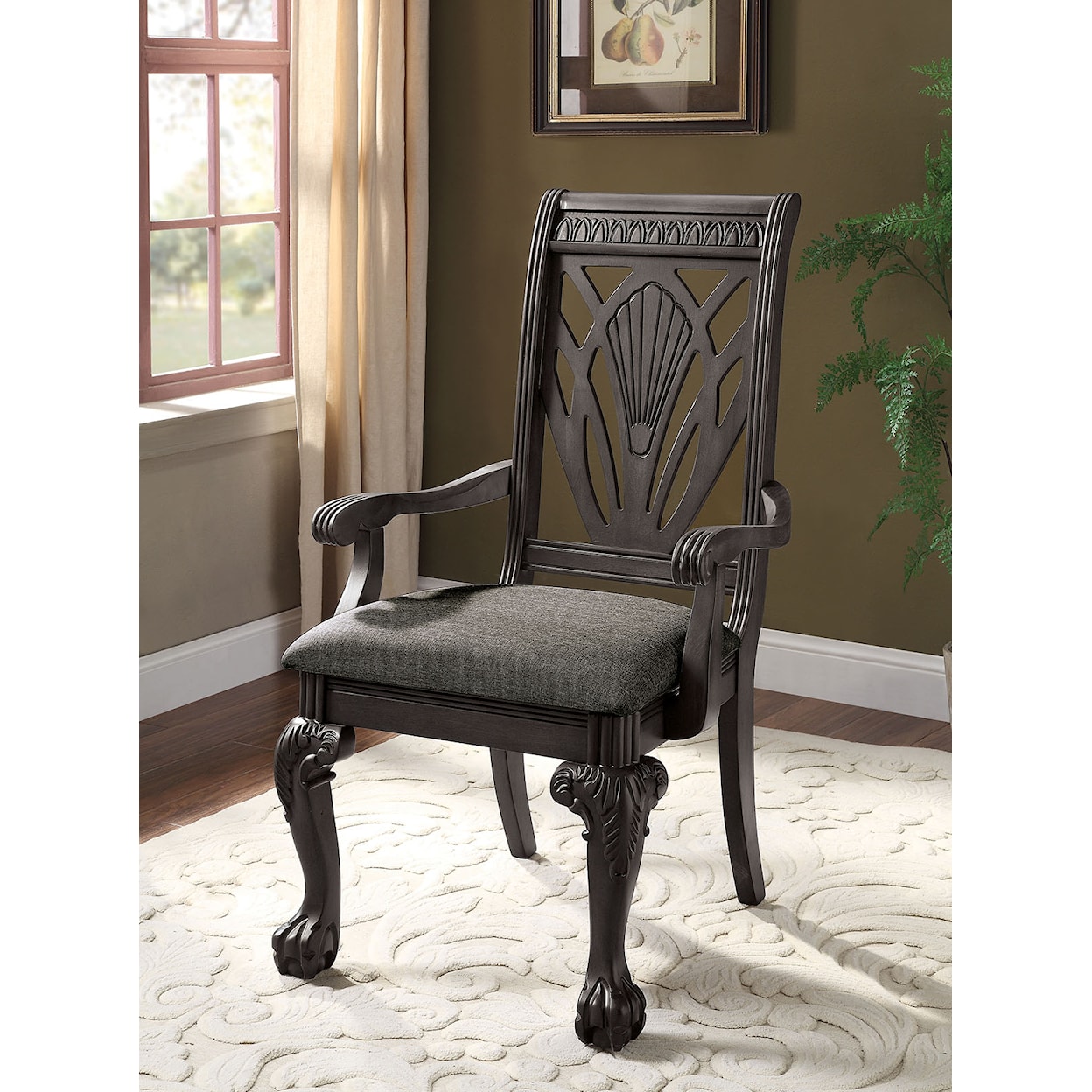 Furniture of America Petersburg 2-Pack Dining Arm Chairs 