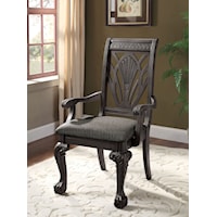 Traditional 2-Pack Dining Arm Chairs with Upholstered Seat