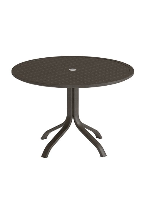 Horizon 42" Round Pedestal Dining Table w/Umbrella Hole