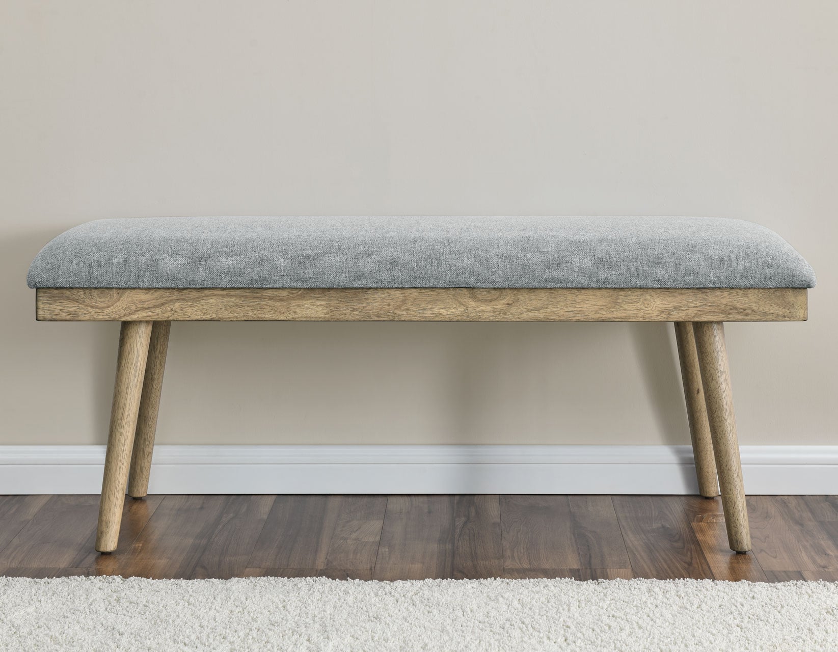 Gray Polyester Dining Bench
