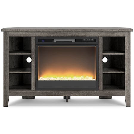 Corner TV Stand w/ Electric Fireplace