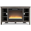 Ashley Signature Design Arlenbry Corner TV Stand w/ Electric Fireplace