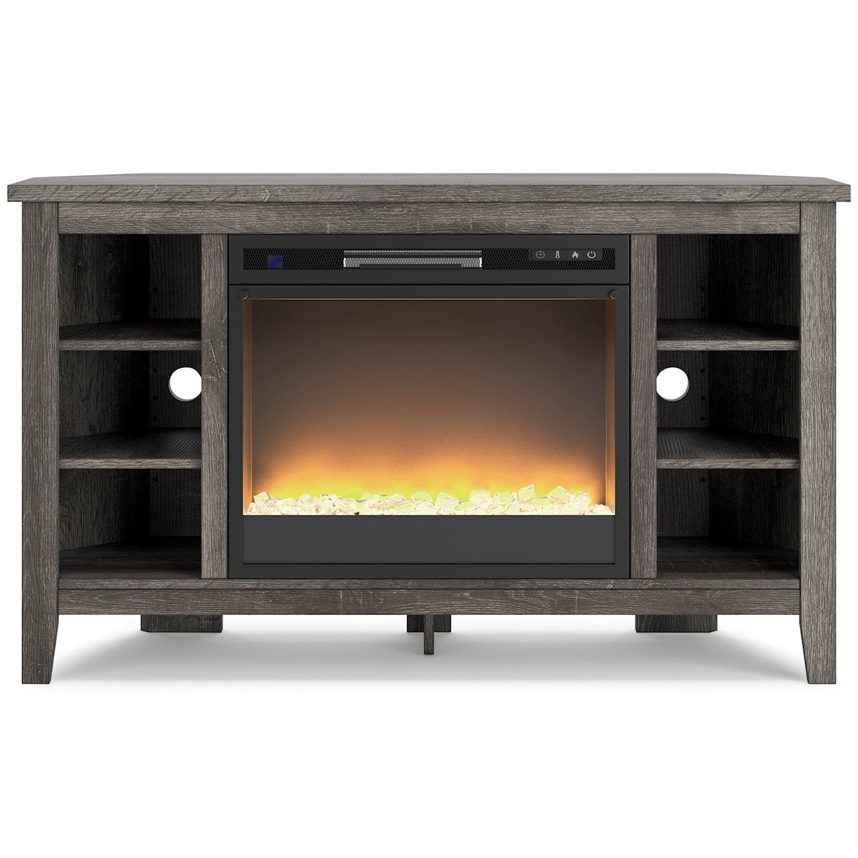 Benchcraft Arlenbry Corner TV Stand w/ Electric Fireplace