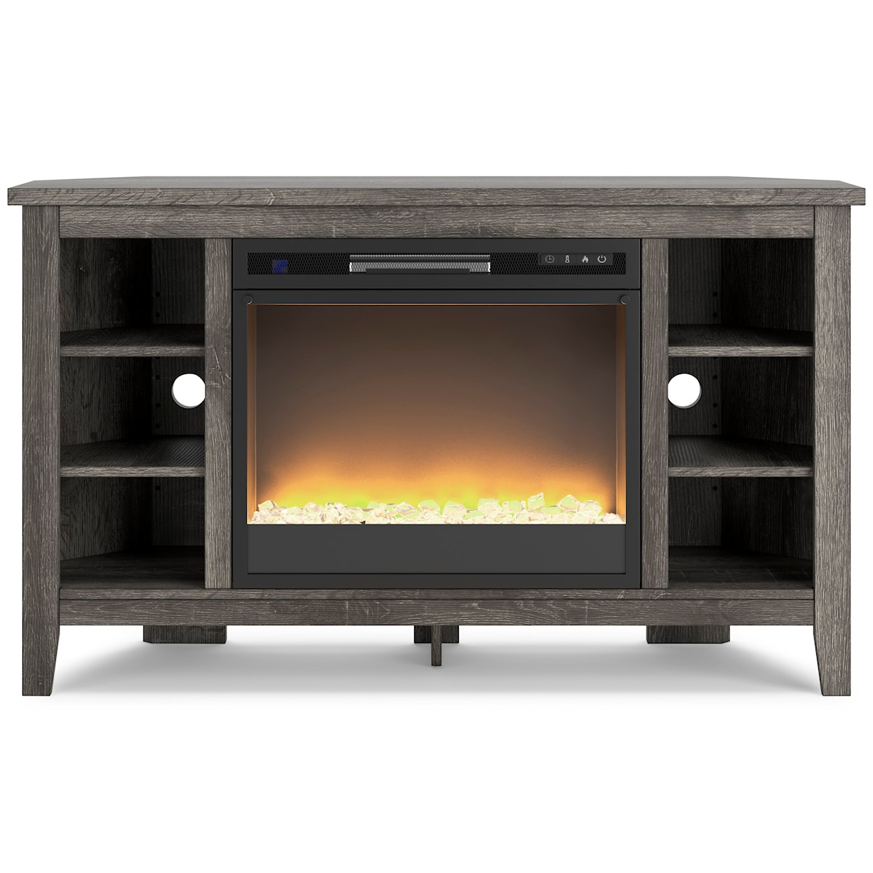 Ashley Signature Design Arlenbry Corner TV Stand w/ Electric Fireplace