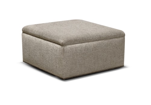 Contemporary Storage Ottoman with Nailhead Trim