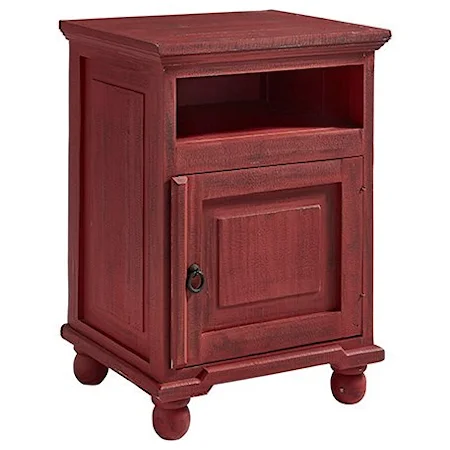 Transitional Solid Pine Nightstand with Rustic Finish