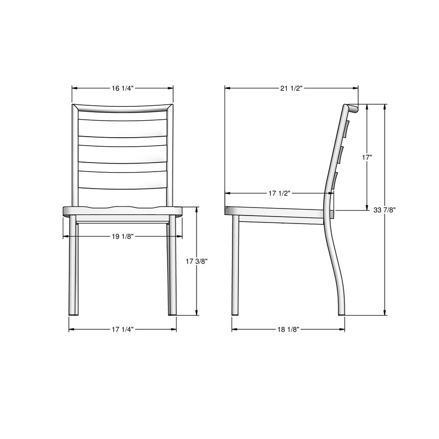 Amisco Tori Ladder Back Dining Side Chair