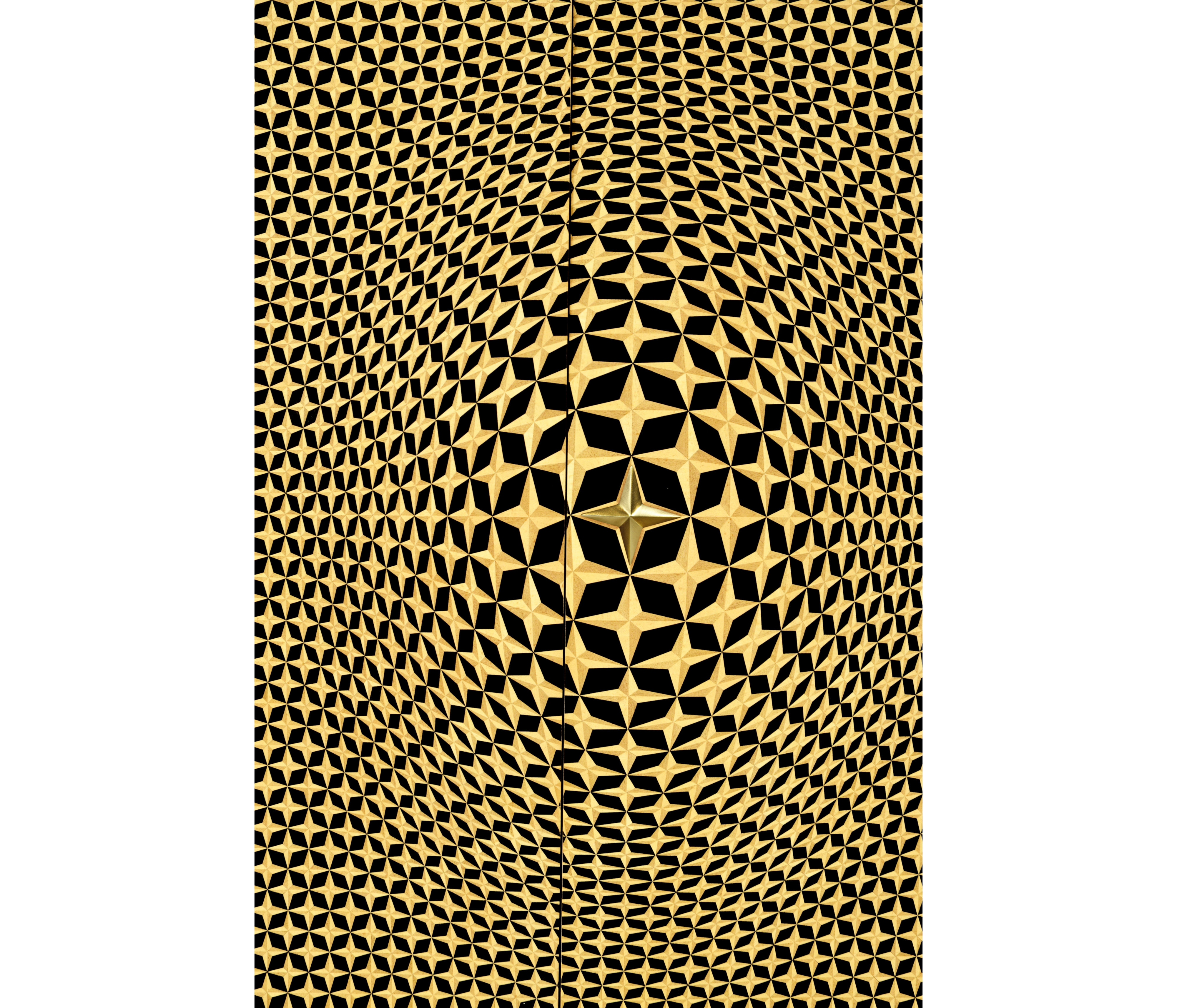 Jonathan Charles JC Modern Four-Point Star 3D Geometric Cabinet