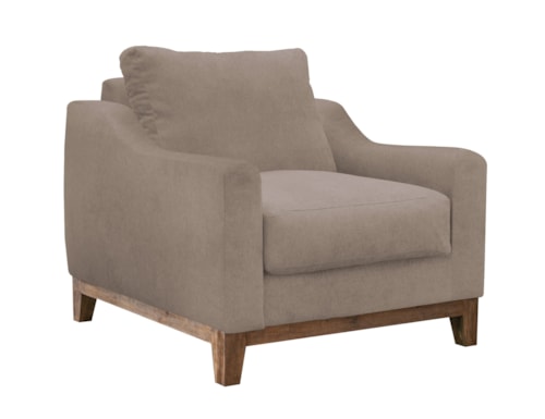 Transitional Armchair with Throw Pillow
