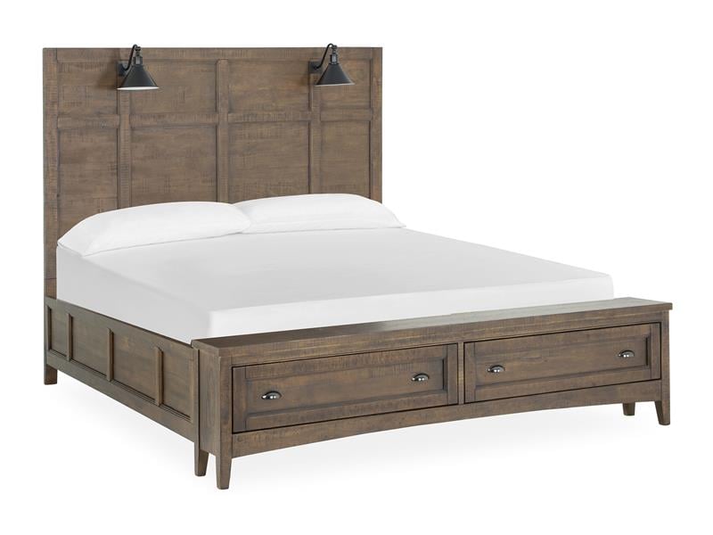 Queen Lamp Panel Storage Bed