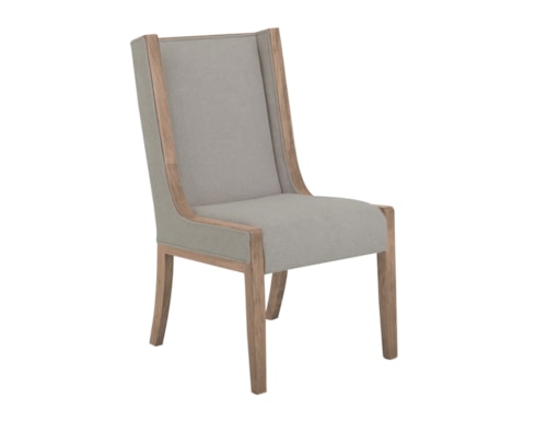 Modern Rustic Upholstered Dining Chair with High Back