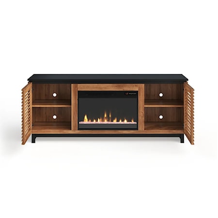 2-Door 69&quot; Fireplace TV Stand