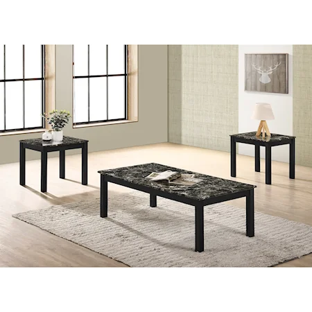 3-Piece Faux Marble Occasional Table Set